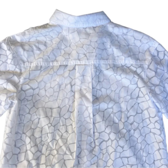 Dana Buchman Sheer Patterned White Button Down Size Medium - Picture 4 of 10